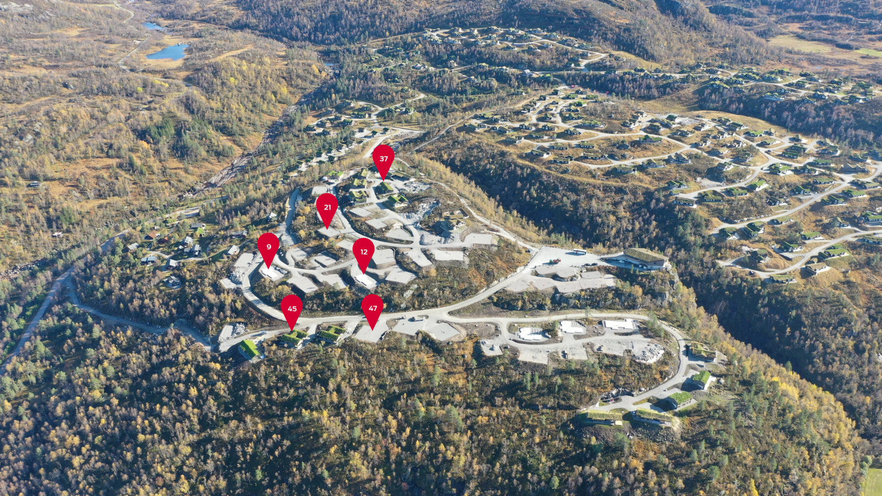 Oversikt med markeringer Hoppmannsknuten