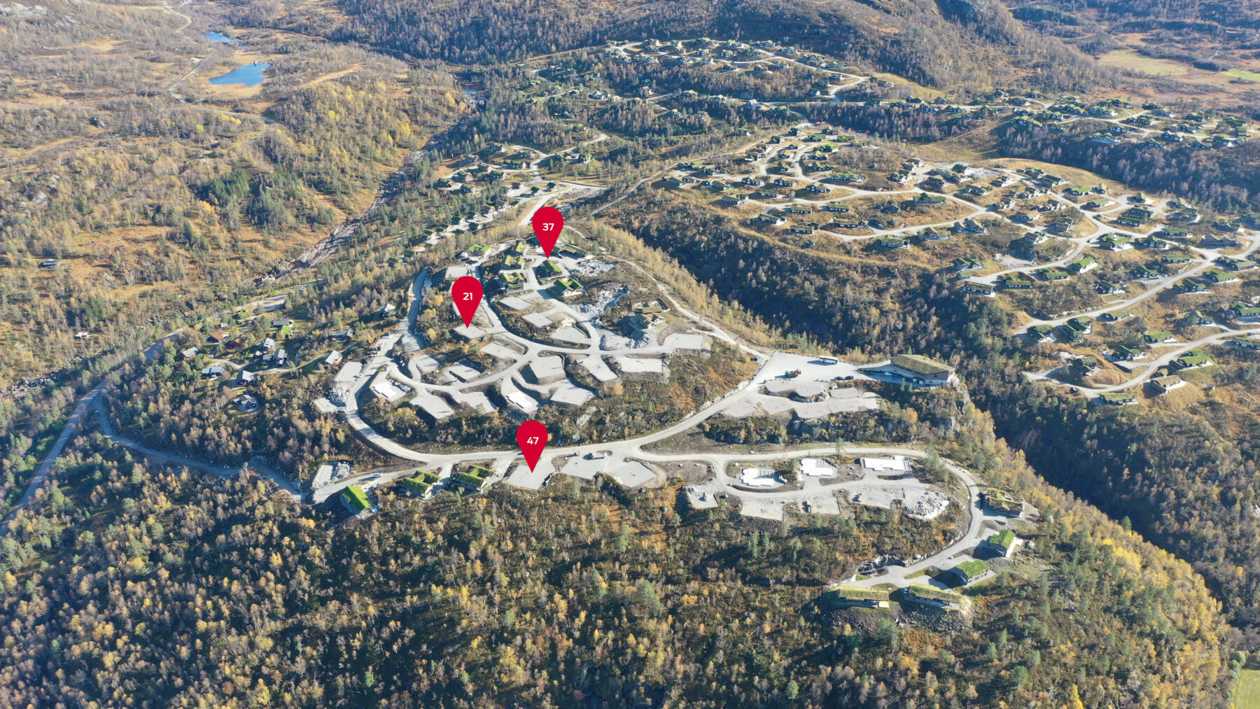 Oversikt med markeringer Hoppmannsknuten