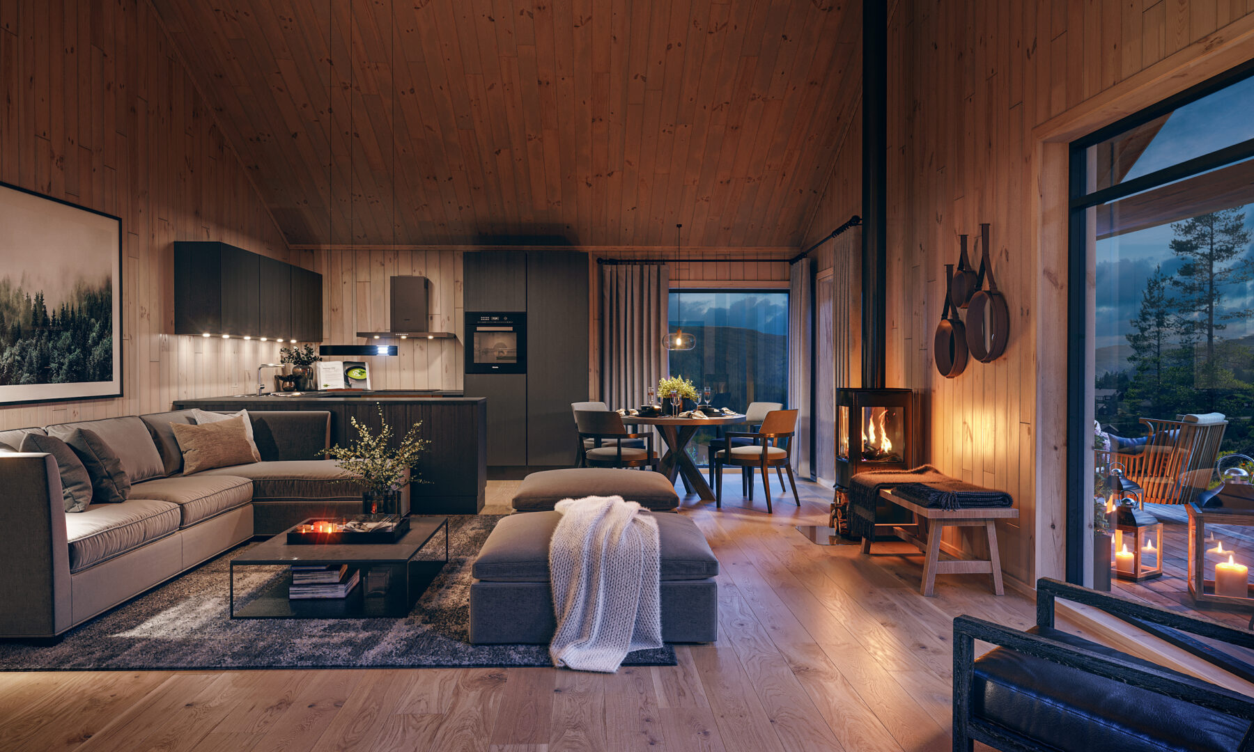 Tomt 15 interior skrå himling